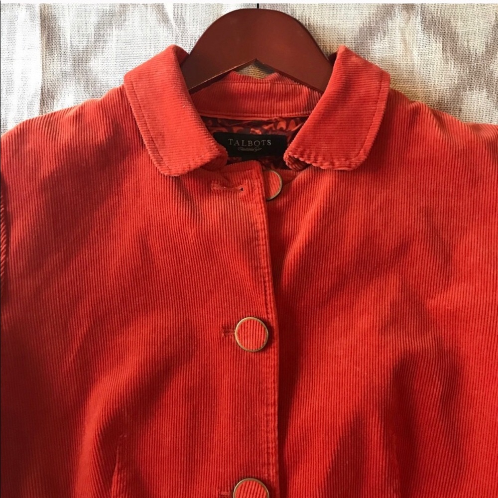 Talbots Orange Corduroy Statement Jacket